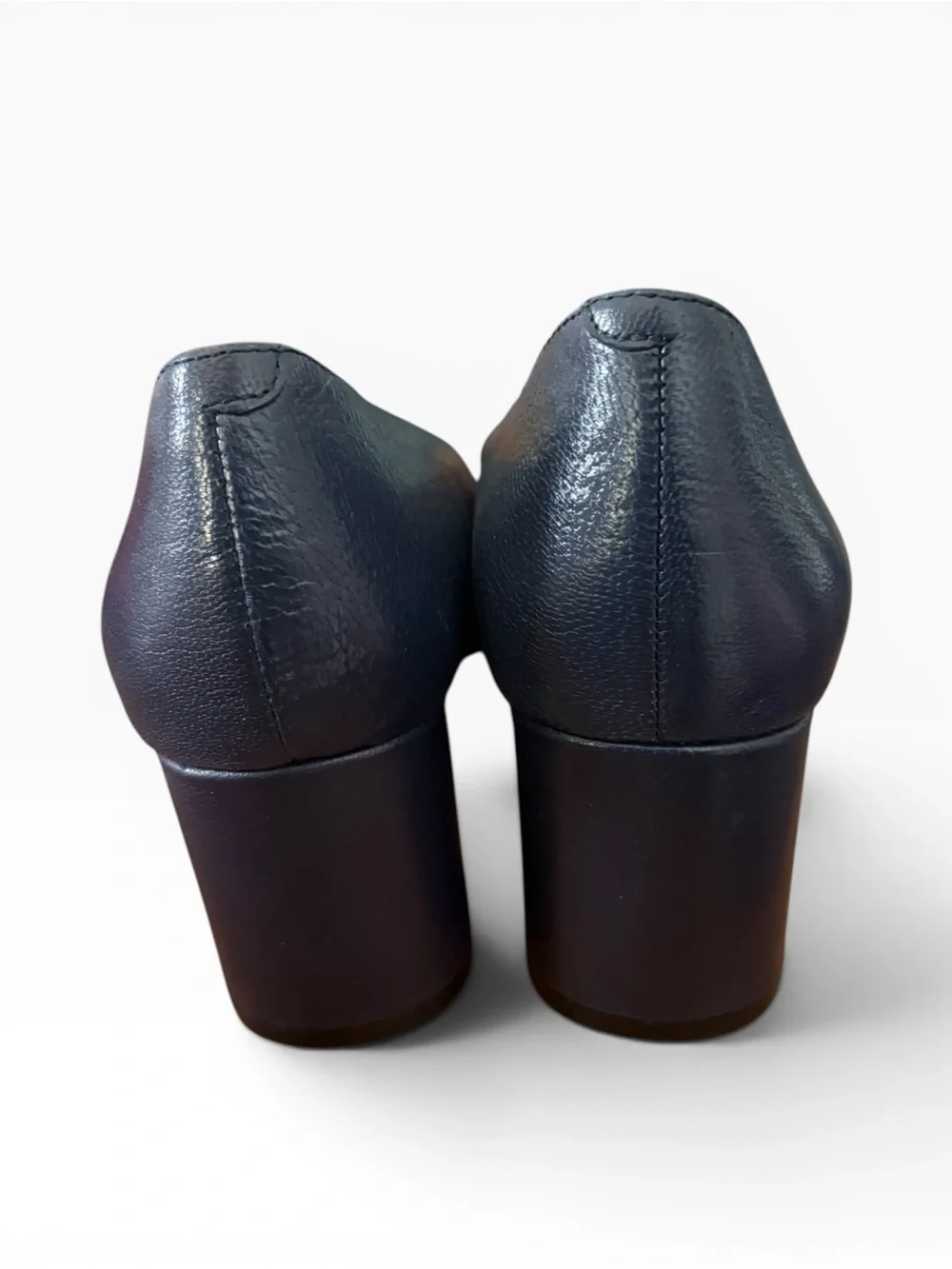 Aerosoles Minetta Navy Leather Block Heel Pump Office Wear Sz 7